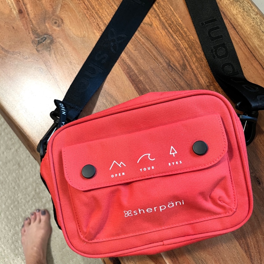 Sherpani Orange Osaka Travel Crossbody With Matching Coin Purse